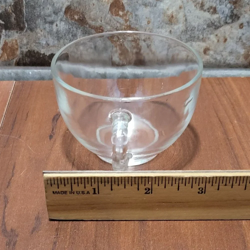 VTG Clear Glassware Snack Set 4 Four Plates Cups